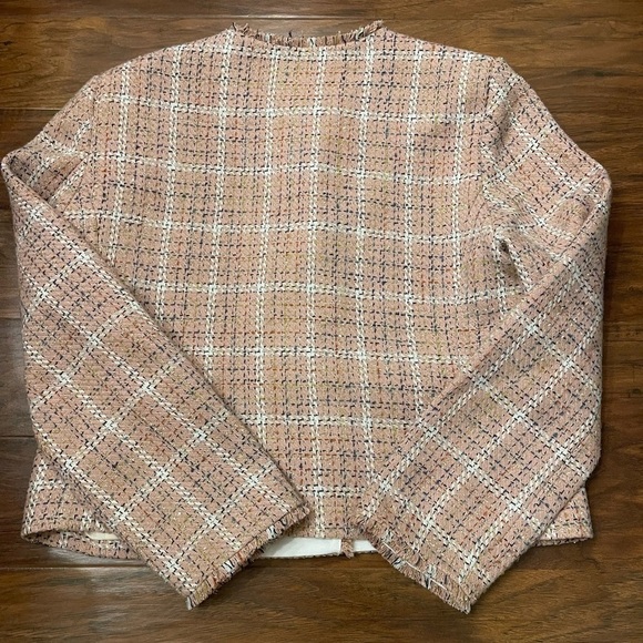 Loft Sparkle Textured Tweed Jacket Size L - Picture 4 of 4